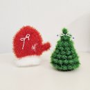 사부작 코바늘 소품만들기 | #코바늘: 다이소 크리스마스 DIY 뜨개키트 - 산타 장갑 수세미 만들기 후기