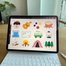 수채화와 디지털 보태니컬 드로잉 이미지