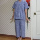 대전 롯데백화점_무인양품점 여름 커플 반소매 파자마 체크무늬 파란색 강추!!!!