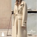 겨울 여성 버터색 울 부클 코트