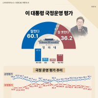 [스트레이트뉴스 여론조사] 李대통령 '잘한다' 60% 돌파...긍정 60.1% vs 부정 36.2%