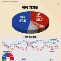 [스트레이트뉴스 여론조사] 민주당 47.5% vs 국힘 35.7%…격차 두 자릿수 확대