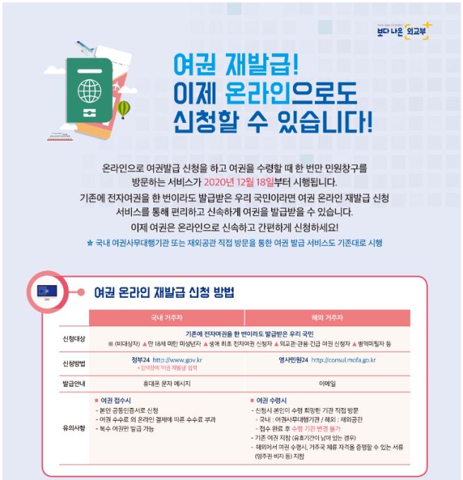 여권 재발급 온라인 신청 비용 재발급 필요서류 소요시간 수령장소 총정리
