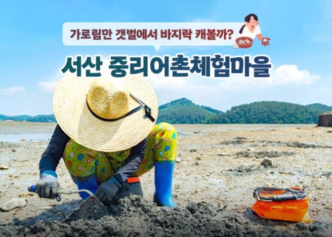 가로림만 갯벌에서 바지락 캐볼까? 서산 중리어촌체험마을