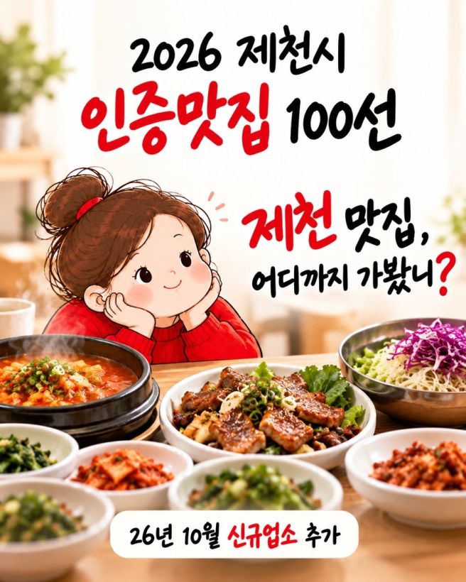 제천시 인증맛집 100선 시내권 64곳 제천 맛집 어디까지 가봤니?