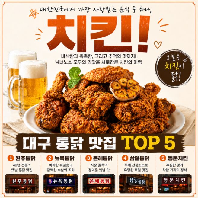 시작, 치킨의 역사를 바꾼 도시 (원주통닭,뉴욕통닭,은혜통닭,삼일통닭,동문치킨) - 2026 대구치맥페스티벌