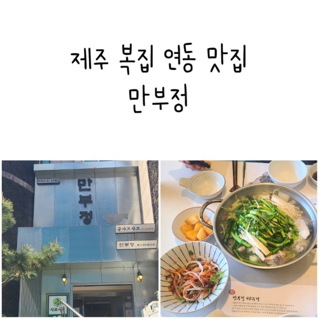 제주 복집 연동 맛집 만부정 복지리