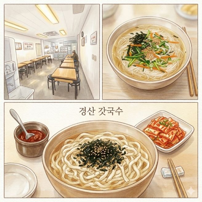 경산 국수맛집 오픈주방 갓국수