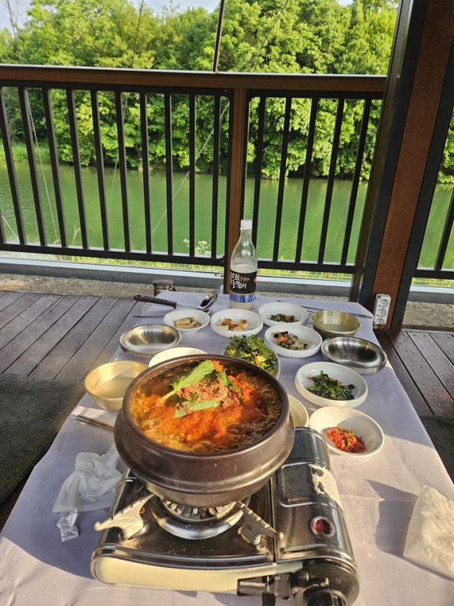 전주 현지인 맛집 한벽집 야외 평상에서 먹는 민물새우탕