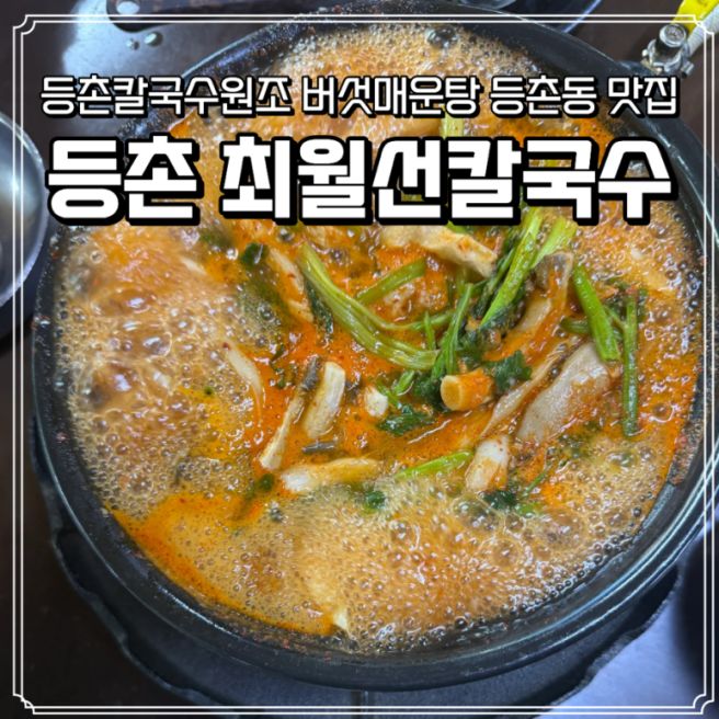 [등촌동 맛집] 20년 단골 등촌칼국수 원조 버섯매운탕 맛집 "등촌 최월선칼국수"