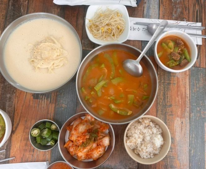 구미 산동밥집 콩국수 인덕칼국시 애호박탕 후기