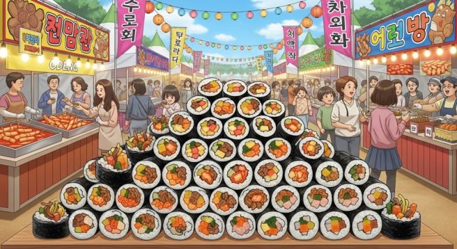 김천 김밥축제 오전에만 5만명 방문…몰려드는 인파에 혼잡 '극심'