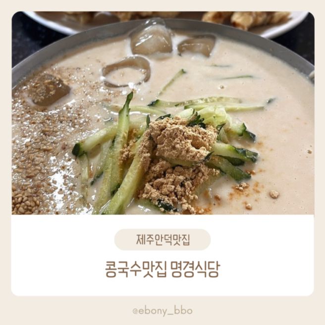 [서귀포 화순] 여름 별미 찐한 콩국수 맛집 명경식당